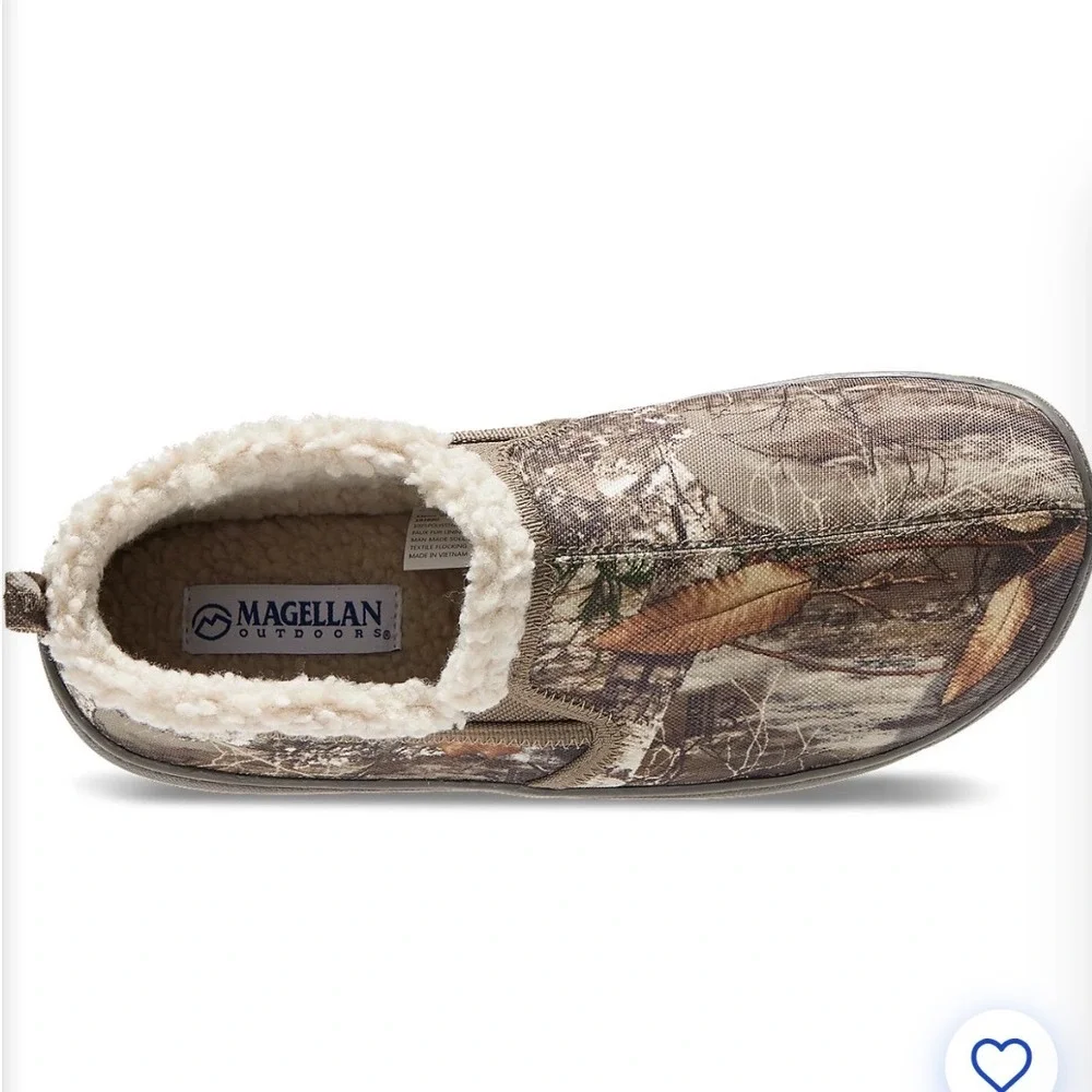Magellan Outdoors Mens Camo Slippers Faux Fur Sherpa Lined Slip On Shoes‎ 11D